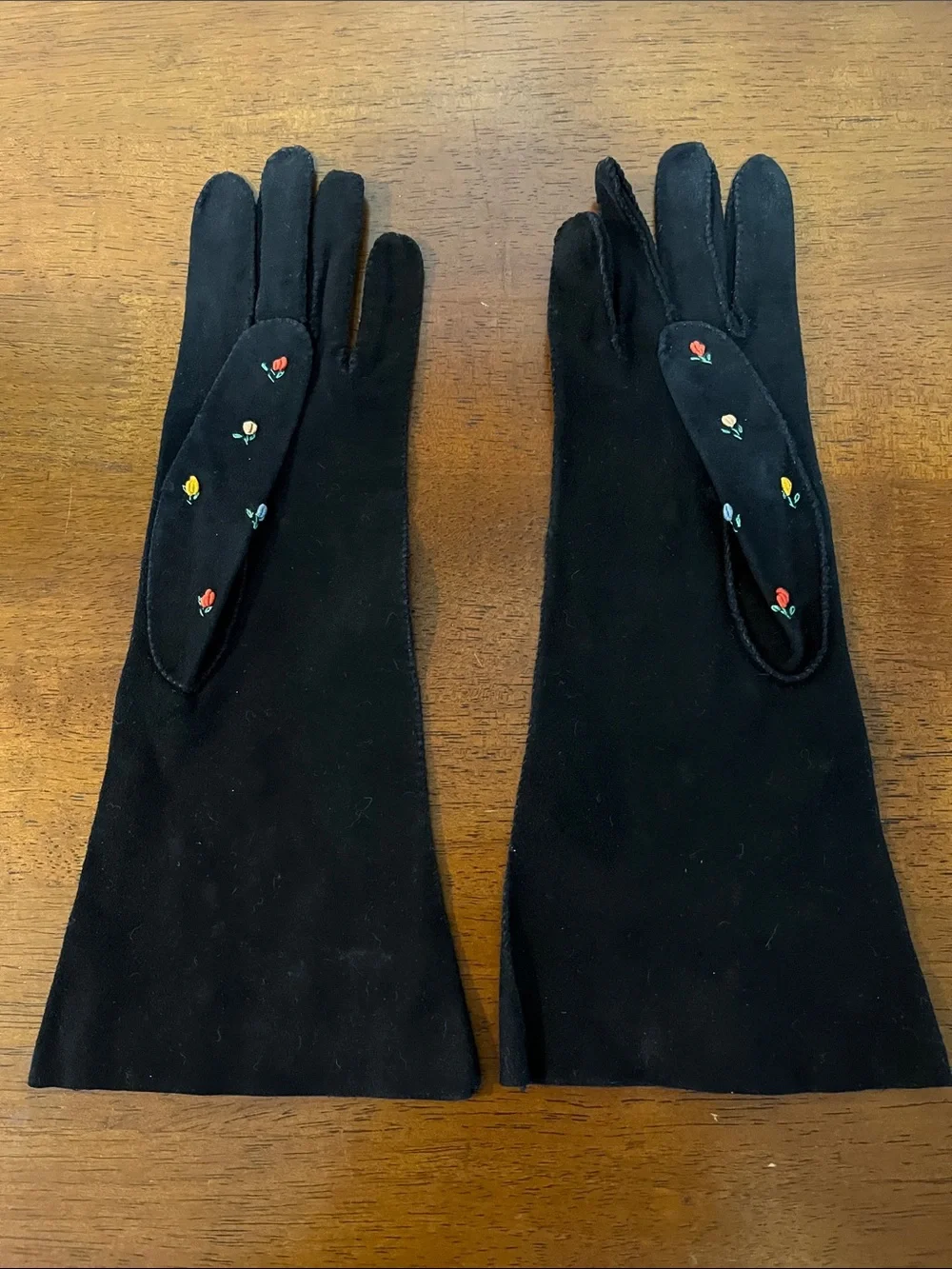 Vintage Embroidered Floral Long Women's Gloves